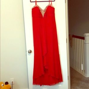 Size 24 red ball gown floor length